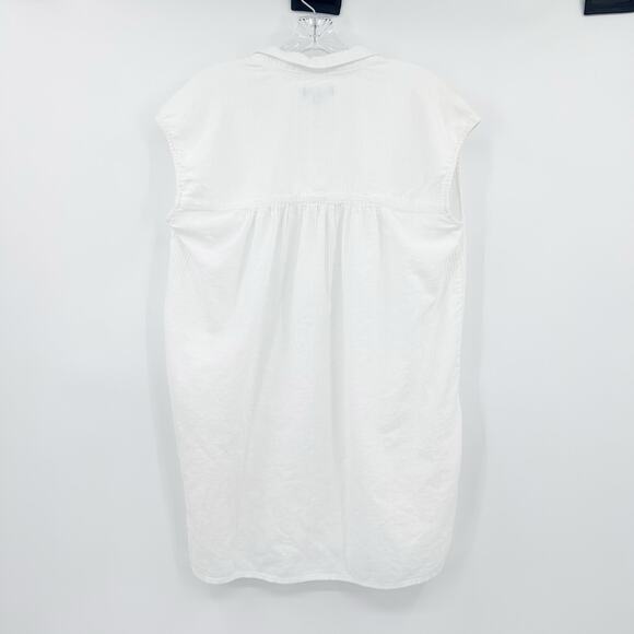 J Crew Cap-Sleeve Tunic Cover-Up Dress Soft Gauze White V-Neck Womens Sz XXS - Picture 9 of 12